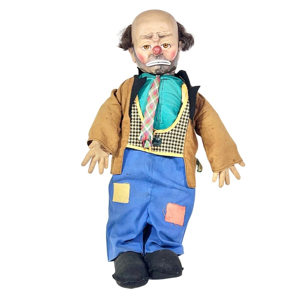 Vintage Emmett Kelly Weary Willie the Clown Hobo Doll by Baby Barry Toys 1950s